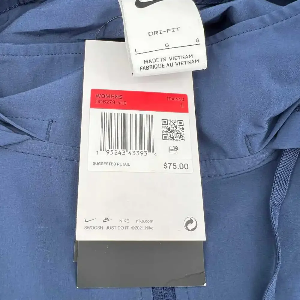 Nike Navy 3/4 Zip Anorak Jacket | Women’s L, Polyester/Spandex